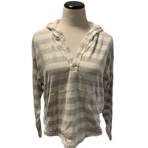 Billabong Gray and White Striped Hoodie Sz M